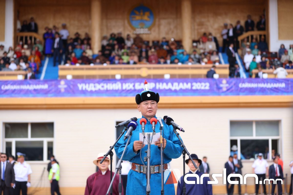 У.Хүрэлсүх: Үндэсний их баяр наадам бол Монгол төрийн тусгаар тогтнолын бэлгэдэл, хүн төрөлхтөний соёлын үнэт өв билээ