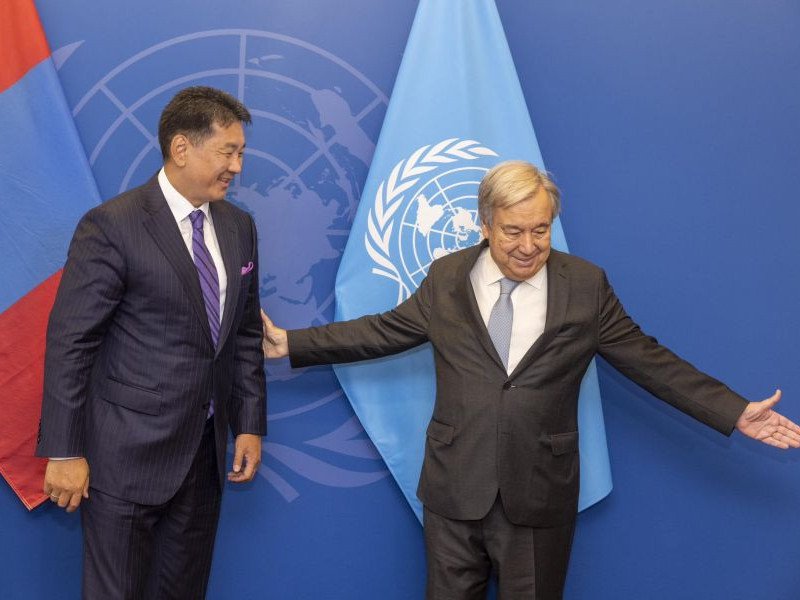 Монгол Улсын Ерөнхийлөгч У.Хүрэлсүх НҮБ-ын Ерөнхий нарийн бичгийн дарга Антонио Гутеррештэй уулзжээ