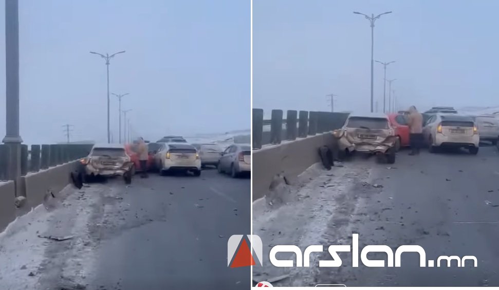 Налайхын замд олон машин мөргөлдсөн ноцтой осол гарчээ